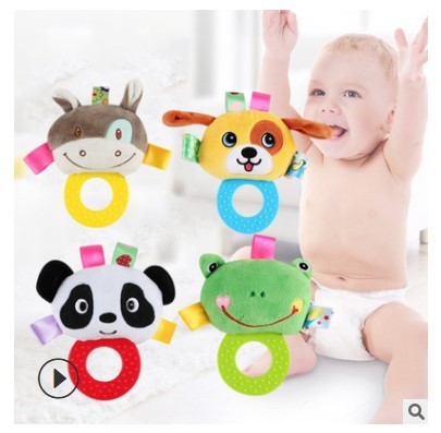 Cartoon Animal Teether Handbell Toys